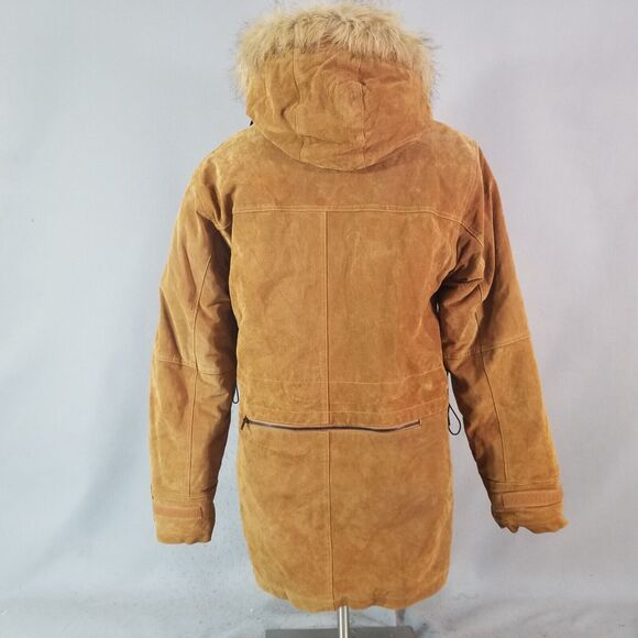Wilsons Leather M Julian Suede Parka Coat Mens Small Brown Heavy Winter - Picture 8 of 16